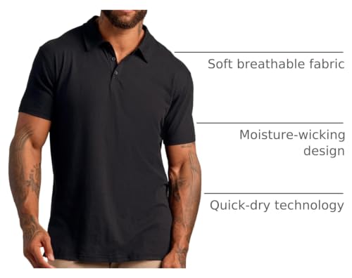 Camisetas Polo Clásicas para Hombres – Polos de Manga Corta de Algodón y Poliéster, Camisa Dry Fit para Golf miniatura 4