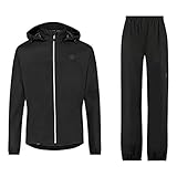 Black AGU GO Essential Combinaison de Pluie pour Hommes et Femmes, Pantalon Pluie et Impermeable de Vélo Étanche au Vent et à l\'eau, Unisexe, Tissu Respirant - Noir - M 43460300