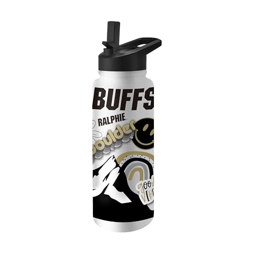 Image of Logo Brands NCAA Native 34 oz Quencher Water Bottle - | Local Icons Design | Double-Wall Insulated| Leak-Proof Lid & Built-In Straw