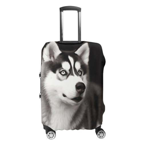 Cute Husky Dog Luggage Cover, Washable Elastic Suitcase Cover Protector Fit 18-32 Inch Luggage4