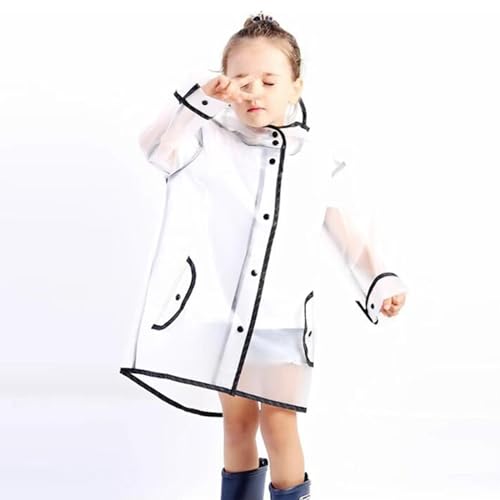 Generic Boys Rain Jacket Children Rain Poncho Raincoat Hooded Transparent Protective Cover Baby Rain Coat Casual Rain Coat3