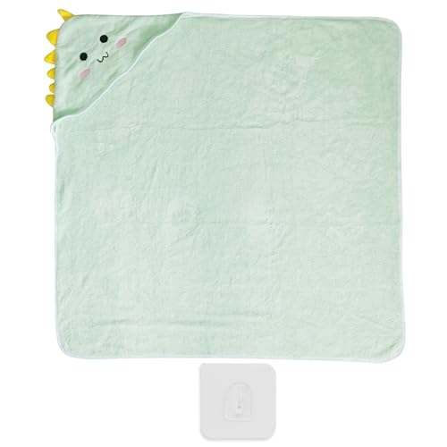 LTISHABILTD Telo da bagno con cappuccio per bambini, accappatoio neonato, accappatoio neonato cotone, verde, con 1 gancio trasparente, per asciugamani, coperte,...