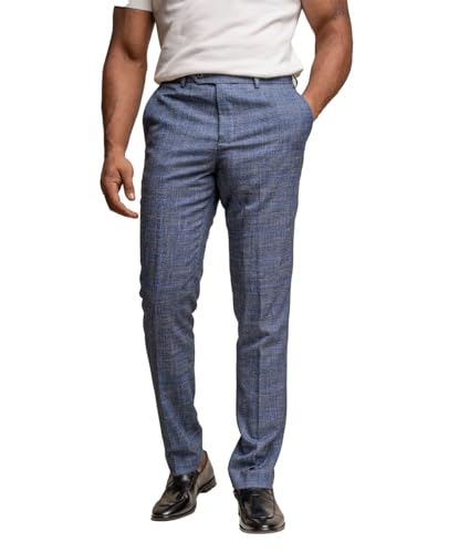 Mens and Boys Tweed Windowpane Check Slim Fit Suit Wedding Formal Set