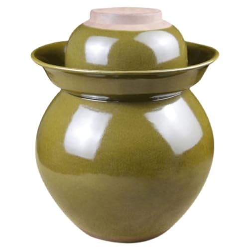 Tarro de cerámica para encurtidos, fermentación, Large Ceramic Pickle Jar - Fermentation Crock with Water Seal Airlock Lid for Pickling Kimchi and Sauerkraut