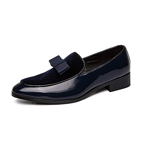 DIYHM OXFORDS PARA HOMBRES REDONDO TOE MINUQUES CASOS MEJOROS STYLICO SPLICE PATENTE DE PATENTE FORMAL DE PRELAS DE PREENCIA RESIDENCIA LAS ZAPA DE ABRASIÓN DURADA (Color : Blue, Tamaño : 44 EU) Cover