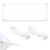 Blanko Banner 100 x 200 cm aus Polyester zum Bemalen, Selbst Gestalten mit Ösen, Personalisiert für Abi Plakat und Veranstaltungen, Flagge Gestalten für Party Deko (100 * 200)