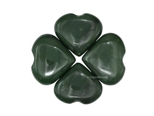 Image of Certified Dark Green Aventurine Crystal Heart Palm Pebbles Stones for Anxiety Stress Relief Massage - AAA Grade Original Healing Gemstone Agate Heart Palm Stone for Yoga Meditation Spiritual
