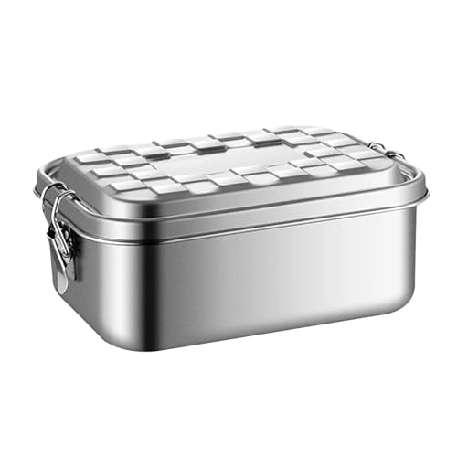 Contenedor de almuerzo de acero inoxidable – Contenedores de comida | Contenedores de almuerzo de metal a prueba de fugas | Contenedores de bocadillos de metal | Contenedor de almuerzo para la escuela