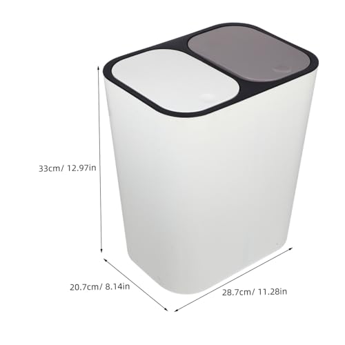 Caneca de basura doble compartimento beige miniatura 2