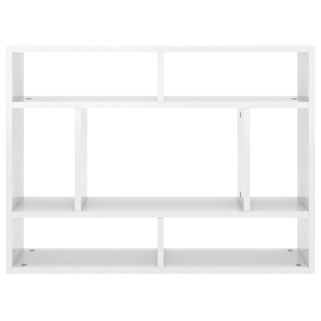 vidaXL Estantería de Pared Repisa Flotante Balda Estante Salón Sala de Estar Estudio Exhibición Decoración Contrachapada Blanco Brillante 75x16x55 cm