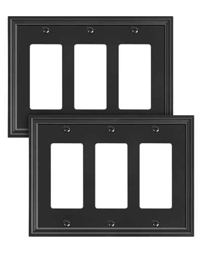 2-Pack Natural Bamboo Fiber Triple Decorator Outlet Cover Plate