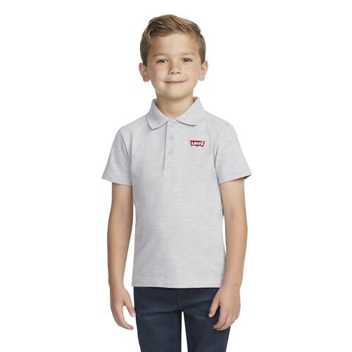 Levi's Garçon Lvb Back Neck Tape Polo, Gris Clair Chiné, 4 Ans EU