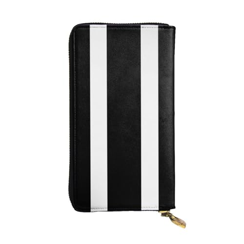 Stripes Black White Wallet For Women Men Clutch Rfid Blocking Leather Wallets Large Capacity Purse Credit Card Holder Money Case With Zipper Phone Holder Long Travel Purse