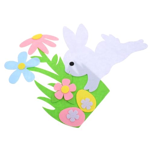 SWOOMEY Pegatina De Puerta De Conejo De Pascua Decoración De Primavera Conejo De Compras Tela No Tejida Adorno De Conejito Decoración De Ventana De Conejo De Dibujos Animados