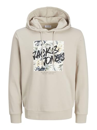 JACK & JONES Jjhawaii Shape Sweat Hood, Moonbeam, S...