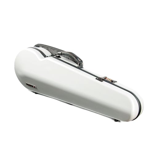 Christina Estojo Para Violino 4/4, Tamanho Real, Em Fibra De Carbono Alta Resistência, Triangular, Com Trava Combinação E Rígido Extra Branco (Vb-Trianglee-Whitedot Spot)