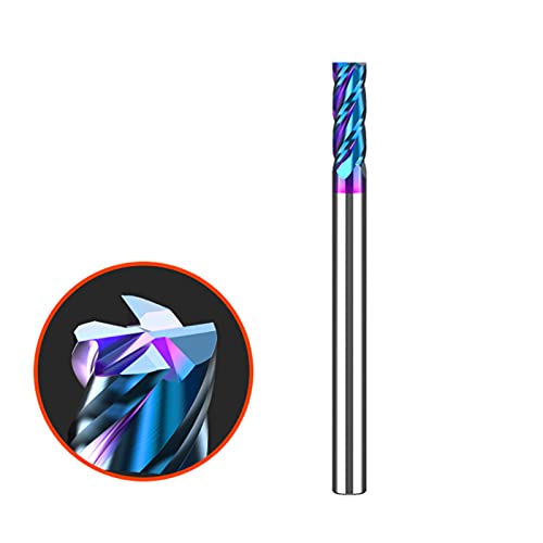 Luosfuh Fraises carrées Carbure 4 mm HRC 63° HSS CNC Fraises 4 tranchants, kits outils pour bois, acier, titane, aluminium, cuivre et machines-outils à grande vitesse Cover