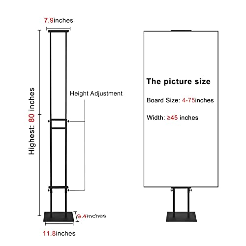 Image of Poster Stand for Display Pedestal Sign Stand,Adjustable Floor Standing Sign Holder,Heavy Duty Banner Stand with Base Height Up to 75 inch Double-Sided for Board & Foam Sign (Double-Pole Poster Stand,2Pack)