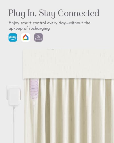 Image of Graywind Motorized Curtains with Track, Light Filtering Smart Curtains, Hardwired Curtains Compatible with Alexa Google Home Remote Control for Large Windows, Custom Drapes Up to 220 inch, Breeze (White)