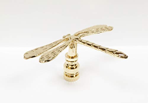 Image of Lamp Finial-Dragonfly-Polished Brass Finish, Highly Detailed Metal Casting