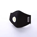 Black mask ,TSSPLUS ™ PM2.5 Reusable Face Masks Dustproof Mouth-muffle Running Cycling Breathable Valve Anti Haze Respirator Healthy Protective Cover [US Stock ]