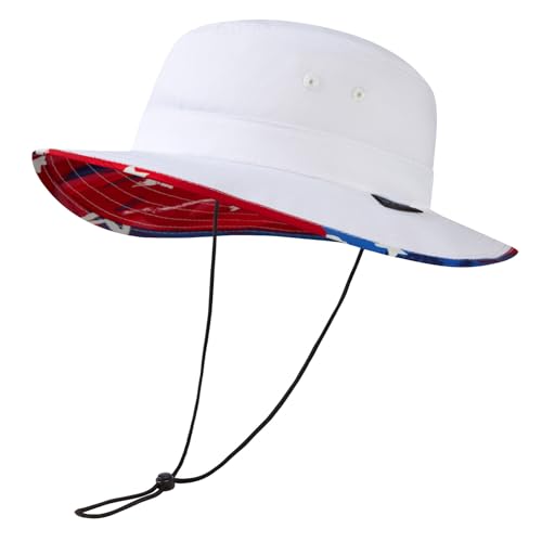 Image of UPF 50+ Foldable Sun Hat Patterned Under Brim Bucket Hats for Summer Hiking Fishing Beach Safari Men Women