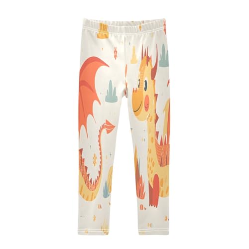 Toddler Girls Leggings Printed Yoga Pants Leggings Create Poster Dragon for Kids