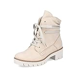 Rieker Damen Schnürstiefeletten X5717, Frauen Stiefeletten,Women's,Woman,Ladies,Boots,Stiefel,Bootee,Booties,halbstiefel,beige (62),41 EU / 7.5 UK