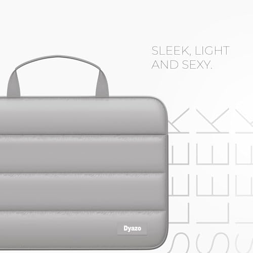 Image of Dyazo 15.6 Inch Fluffy Laptop Sleeve Bag | Soft Padded Protective Case with Handle & Front Pocket | Water-Resistant Cover | Compatible for MacBook, HP, Dell, Lenovo, Acer, Asus & Other Notebook (Grey)