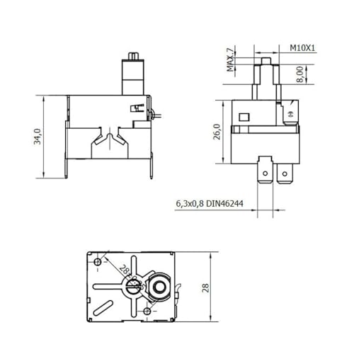Termostato de seguridad para estufa de pellets capilar de 1,5 mt 90 110 grados rearme manual - imagen 2
