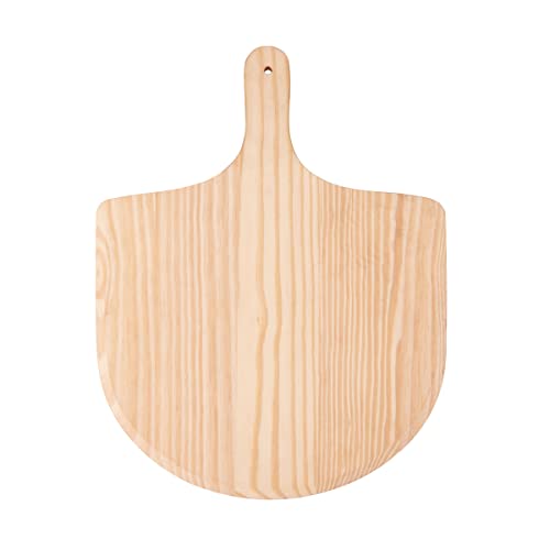 Farberware BBQ Pizza Peel to Transfer Large Pies and Serve, Oven Safe, Solid Pine Wood with Hanging Hole, 18 Inch