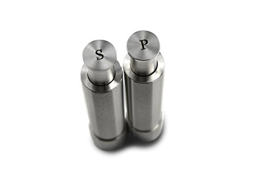 Grind Gourmet Salt And Pepper Grinder Set Of 2 With Modern Thumb Push Button Solid Stainless Grinder, Stainless Steel, For Black Pepper, Sea Salt And Himalayan Salt, Peppermill Are Refillable (Silver) #TOP4