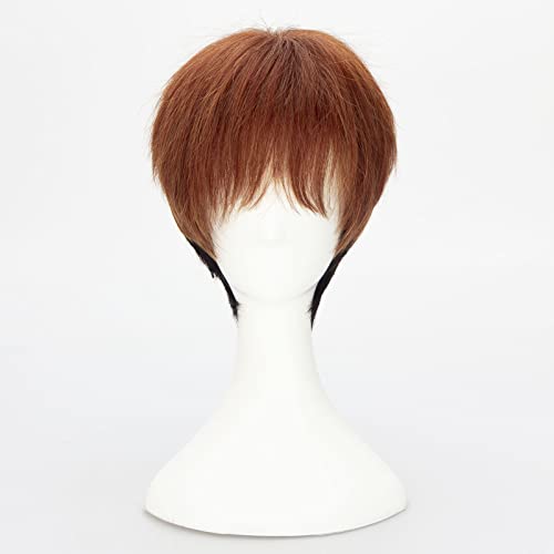 Peruca masculina gradiente cor mista peruca curta capa de cabeça moda europeia e americana estilo de