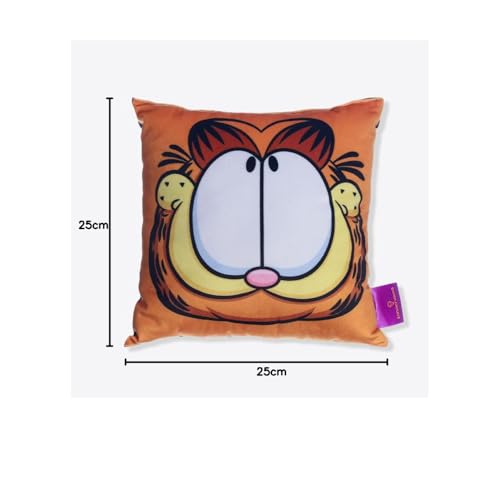 Almofada Gato Garfield Paz Interior Aveludada Quadrada 25cX25cm Oficial Nickelodeon