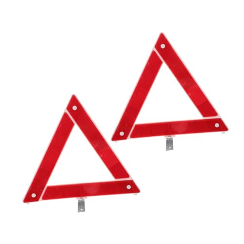 Alipis Triángulo Reflectante Plegable para Coche Kit de Seguridad Vial 2 Piezas Señal de Advertencia Triangular Accesorios para Vehículos para Emergencias