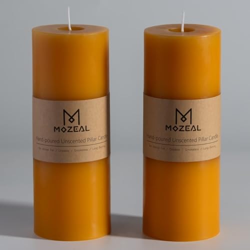 MOZEAL 3" x 8" Hand-Poured Unscented Large Candle,...