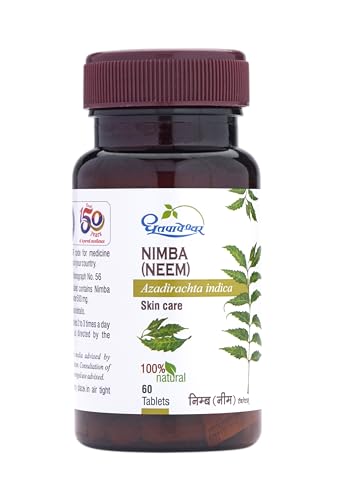 Image of Dhootapapeshwar Neem Tablets | Ayurvedic Skin Health & Blood Purifier | Anti-Fungal, Anti-Bacterial, Supports Digestion & Heals Wounds | 60 Tablets X Pack Of 2