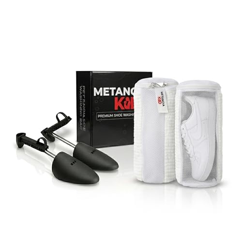METANOIA KID Shoe Washing Bag for Washing Machine | 2x Chenille Bags + Shoe Trees | 360° Sneaker Cleaning & Protection | Fits EU 48 / US 14