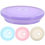 BESPORTBLE Coperchi Ermetici Riutilizzabili per Tazze in Vetro Foro per Cannuccia, Set da 4 Pezzi Colorati, Copribicchieri Multiuso per Bevande Calde, Protezione Antigoccia per Uso
