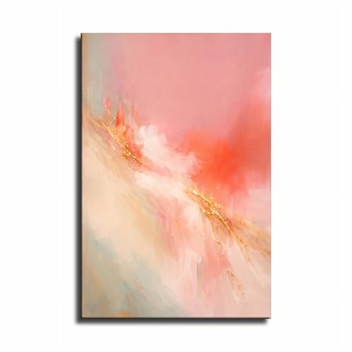 maximalist dopamine decor blush coral dreamscape poster soft glowing pastel