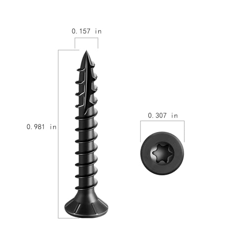 Image of Wensilon #8 * 1 inch Black Deck Screws, (1200pcs) 5 lbs.Exterior Wood Screws, Rust Resistant Epoxy Coated, Bronze, T20 Star Bit