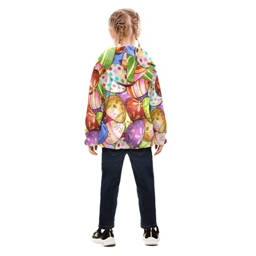 OTVEE Happy Easter Colorful Eggs Kids Hoodie Jacket Fall Spring Full Zip Warm Outwear Hooded Coat4