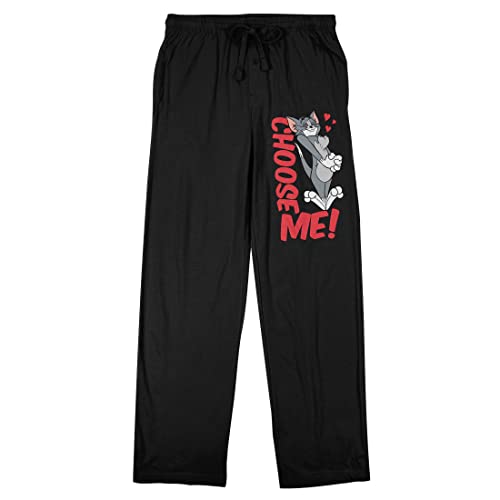 Tom & Jerry Choose Me Men's Black Graphic Sleep Pants