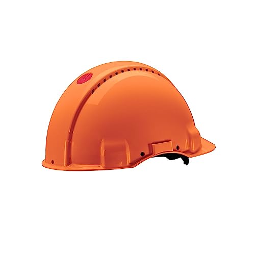 3M Peltor Schutzhelm G3000, G30NUO, mit 3M Uvicator Sensor, ABS, mit Schweißleder und Ratschensystem, belüftet, orange