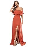 Ever-Pretty Women's Sleeveless Waist Pleated Long Wedding Guest Dress Burnt Orange US22