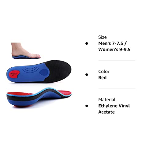 Walkomfy Heavy Duty Support Pain Relief Orthotics - 210+ lbs Plantar Fasciitis High Arch Support Insoles for Men Women, Flat Feet Orthotic Insert, Work Boot Shoe Insole, Absorb Shock with Every Step - Thumbnail 7