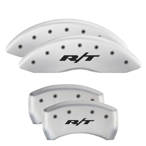 Image of MGP Caliper Covers for 2011-2023 Dodge Charger & Challenger | Requires 18 inch+ Wheels & Dual Piston Front Caliper, White Powder-Coated Aluminum, 4 PCS Front and Rear, R /T Truck Engraving