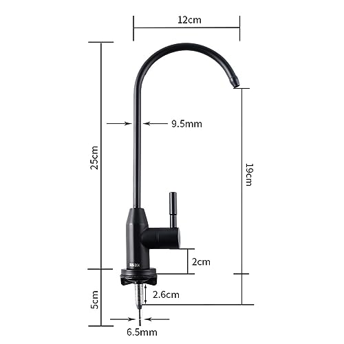 Grifo de osmosis inversa 360 de acero inoxidable negro para fregadero de cocina LWX 3