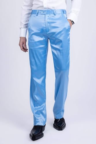 Barabas Men's Shiny Stretch Solid Color Dress Pants 5CP094