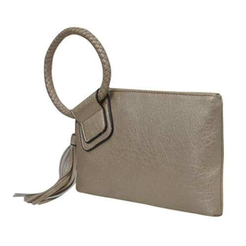 Image of NGIL Faux Leather Mini Wristlet Purse | Women's Handbag, Fashion Wristlet Wallet, Compact Everyday Purse with Fringe Tassel